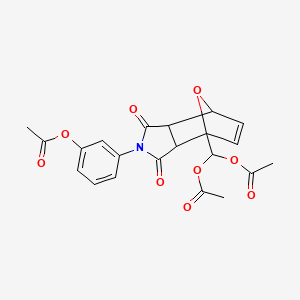 {4-[3-(acetyloxy)phenyl]-3,5-dioxo-10-oxa-4-azatricyclo[5.2.1.0~2,6~]dec-8-en-1-yl}methylene diacetate