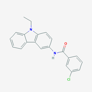 molecular formula C21H17ClN2O B397384 3-chloro-N-(9-ethyl-9H-carbazol-3-yl)benzamide 