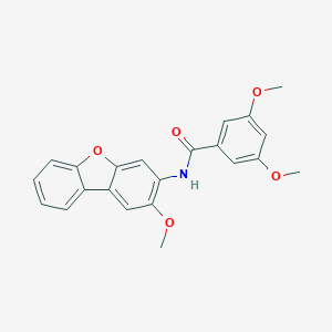 molecular formula C22H19NO5 B397390 3,5-dimethoxy-N-(2-methoxydibenzo[b,d]furan-3-yl)benzamide CAS No. 376380-70-0