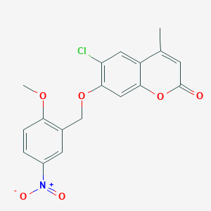 6-chloro-7-[(2-methoxy-5-nitrobenzyl)oxy]-4-methyl-2H-chromen-2-one