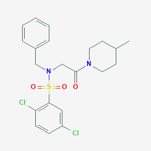 molecular formula C21H24Cl2N2O3S B3973914 N-benzyl-2,5-dichloro-N-[2-(4-methyl-1-piperidinyl)-2-oxoethyl]benzenesulfonamide 