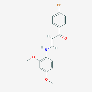 molecular formula C17H16BrNO3 B397399 1-(4-Bromophenyl)-3-(2,4-dimethoxyanilino)-2-propen-1-one 