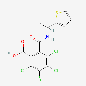 2,3,4,5-tetrachloro-6-({[1-(2-thienyl)ethyl]amino}carbonyl)benzoic acid