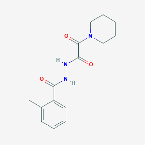 molecular formula C15H19N3O3 B397403 N'-(2-methylbenzoyl)-2-oxo-2-(1-piperidinyl)acetohydrazide 