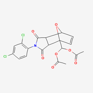 molecular formula C19H15Cl2NO7 B3974037 [4-(2,4-dichlorophenyl)-3,5-dioxo-10-oxa-4-azatricyclo[5.2.1.0~2,6~]dec-8-en-1-yl]methylene diacetate 