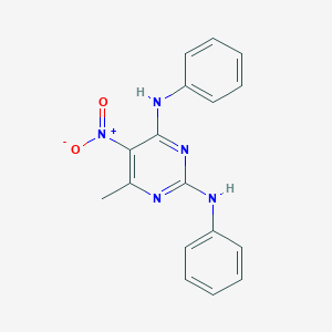 molecular formula C17H15N5O2 B397407 6-methyl-5-nitro-N,N'-diphenylpyrimidine-2,4-diamine 