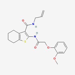 molecular formula C21H24N2O4S B3974100 N-allyl-2-{[(2-methoxyphenoxy)acetyl]amino}-4,5,6,7-tetrahydro-1-benzothiophene-3-carboxamide 