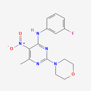 N-(3-fluorophenyl)-6-methyl-2-(4-morpholinyl)-5-nitro-4-pyrimidinamine