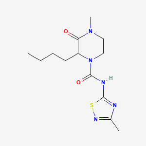 molecular formula C13H21N5O2S B3974113 2-butyl-4-methyl-N-(3-methyl-1,2,4-thiadiazol-5-yl)-3-oxopiperazine-1-carboxamide 