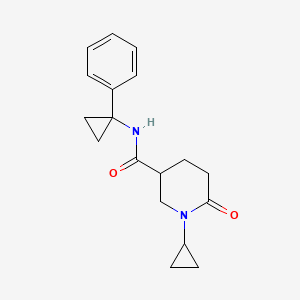 molecular formula C18H22N2O2 B3974116 1-cyclopropyl-6-oxo-N-(1-phenylcyclopropyl)-3-piperidinecarboxamide 