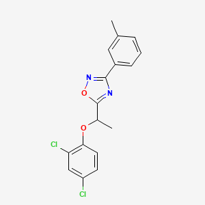 molecular formula C17H14Cl2N2O2 B3974131 5-[1-(2,4-dichlorophenoxy)ethyl]-3-(3-methylphenyl)-1,2,4-oxadiazole 