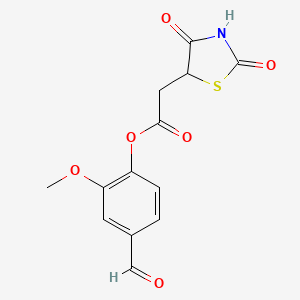 molecular formula C13H11NO6S B3974138 4-formyl-2-methoxyphenyl (2,4-dioxo-1,3-thiazolidin-5-yl)acetate 