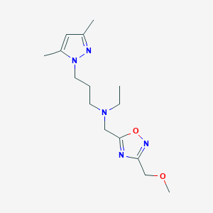 3-(3,5-dimethyl-1H-pyrazol-1-yl)-N-ethyl-N-{[3-(methoxymethyl)-1,2,4-oxadiazol-5-yl]methyl}propan-1-amine