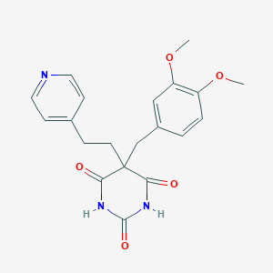 molecular formula C20H21N3O5 B397417 5-(3,4-dimethoxybenzyl)-5-[2-(4-pyridinyl)ethyl]-2,4,6(1H,3H,5H)-pyrimidinetrione CAS No. 346449-51-2