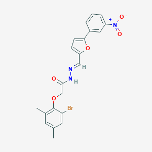 molecular formula C21H18BrN3O5 B397420 2-(2-bromo-4,6-dimethylphenoxy)-N-[(E)-[5-(3-nitrophenyl)furan-2-yl]methylideneamino]acetamide 