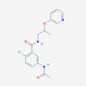 molecular formula C17H18ClN3O3 B3974202 5-(acetylamino)-2-chloro-N-[2-(pyridin-3-yloxy)propyl]benzamide 