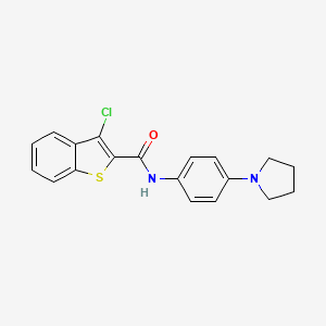 molecular formula C19H17ClN2OS B3974224 3-chloro-N-[4-(1-pyrrolidinyl)phenyl]-1-benzothiophene-2-carboxamide 