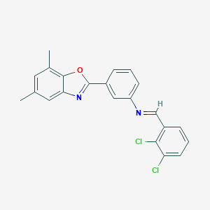 molecular formula C22H16Cl2N2O B397424 N-(2,3-dichlorobenzylidene)-N-[3-(5,7-dimethyl-1,3-benzoxazol-2-yl)phenyl]amine 