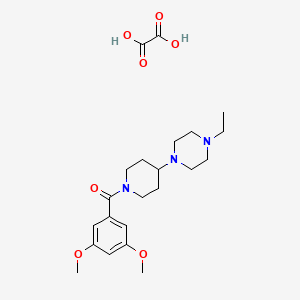 molecular formula C22H33N3O7 B3974251 1-[1-(3,5-dimethoxybenzoyl)-4-piperidinyl]-4-ethylpiperazine oxalate 