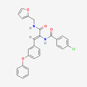 molecular formula C27H21ClN2O4 B3974253 4-chloro-N-[1-{[(2-furylmethyl)amino]carbonyl}-2-(3-phenoxyphenyl)vinyl]benzamide 