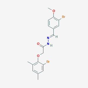 molecular formula C18H18Br2N2O3 B397426 2-(2-bromo-4,6-dimethylphenoxy)-N'-(3-bromo-4-methoxybenzylidene)acetohydrazide 