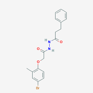 molecular formula C18H19BrN2O3 B397430 N'-[(4-bromo-2-methylphenoxy)acetyl]-3-phenylpropanehydrazide 