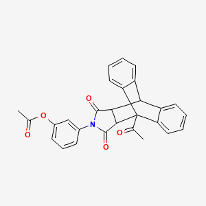 molecular formula C28H21NO5 B3974306 3-(1-acetyl-16,18-dioxo-17-azapentacyclo[6.6.5.0~2,7~.0~9,14~.0~15,19~]nonadeca-2,4,6,9,11,13-hexaen-17-yl)phenyl acetate 