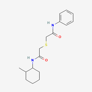 molecular formula C17H24N2O2S B3974315 2-[(2-anilino-2-oxoethyl)thio]-N-(2-methylcyclohexyl)acetamide 