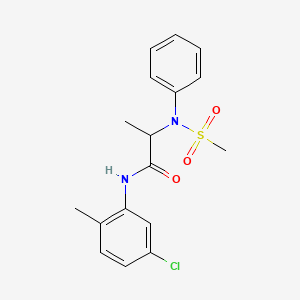 molecular formula C17H19ClN2O3S B3974324 N~1~-(5-chloro-2-methylphenyl)-N~2~-(methylsulfonyl)-N~2~-phenylalaninamide 