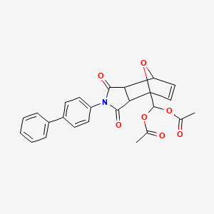 [4-(4-biphenylyl)-3,5-dioxo-10-oxa-4-azatricyclo[5.2.1.0~2,6~]dec-8-en-1-yl]methylene diacetate