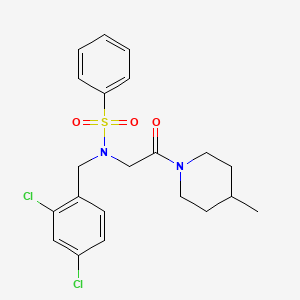 molecular formula C21H24Cl2N2O3S B3974343 N-(2,4-dichlorobenzyl)-N-[2-(4-methyl-1-piperidinyl)-2-oxoethyl]benzenesulfonamide 