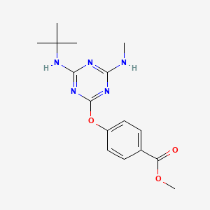 molecular formula C16H21N5O3 B3974371 methyl 4-{[4-(tert-butylamino)-6-(methylamino)-1,3,5-triazin-2-yl]oxy}benzoate 