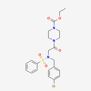 molecular formula C22H26BrN3O5S B3974383 ethyl 4-[N-(4-bromobenzyl)-N-(phenylsulfonyl)glycyl]-1-piperazinecarboxylate 