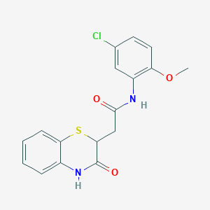 molecular formula C17H15ClN2O3S B3974387 N-(5-chloro-2-methoxyphenyl)-2-(3-oxo-3,4-dihydro-2H-1,4-benzothiazin-2-yl)acetamide 