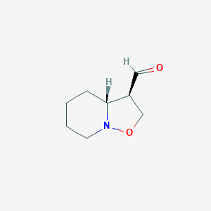 molecular formula C8H13NO2 B039744 (3R,3AR)-hexahydro-2H-isoxazolo[2,3-a]pyridine-3-carbaldehyde CAS No. 116721-85-8