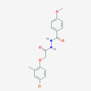molecular formula C17H17BrN2O4 B397440 N'-[(4-bromo-2-methylphenoxy)acetyl]-4-methoxybenzohydrazide 