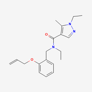 molecular formula C19H25N3O2 B3974402 N-[2-(allyloxy)benzyl]-N,1-diethyl-5-methyl-1H-pyrazole-4-carboxamide 