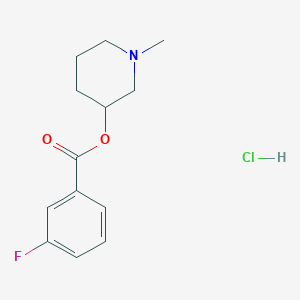 molecular formula C13H17ClFNO2 B3974407 1-methyl-3-piperidinyl 3-fluorobenzoate hydrochloride 