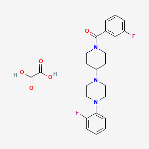 molecular formula C24H27F2N3O5 B3974409 1-[1-(3-fluorobenzoyl)-4-piperidinyl]-4-(2-fluorophenyl)piperazine oxalate 