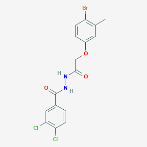 molecular formula C16H13BrCl2N2O3 B397441 N'-[(4-bromo-3-methylphenoxy)acetyl]-3,4-dichlorobenzohydrazide 