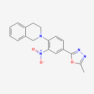 molecular formula C18H16N4O3 B3974415 2-[4-(5-methyl-1,3,4-oxadiazol-2-yl)-2-nitrophenyl]-1,2,3,4-tetrahydroisoquinoline 