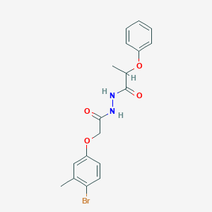 molecular formula C18H19BrN2O4 B397442 2-(4-bromo-3-methylphenoxy)-N'-(2-phenoxypropanoyl)acetohydrazide 