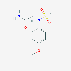 molecular formula C12H18N2O4S B3974422 N~2~-(4-ethoxyphenyl)-N~2~-(methylsulfonyl)alaninamide 