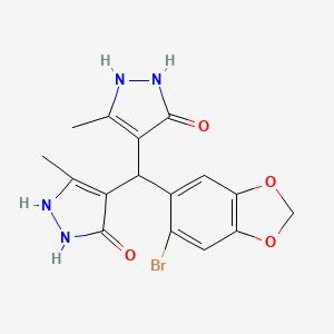 4,4'-[(6-bromo-1,3-benzodioxol-5-yl)methylene]bis(3-methyl-1H-pyrazol-5-ol)