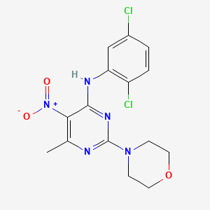 molecular formula C15H15Cl2N5O3 B3974432 N-(2,5-dichlorophenyl)-6-methyl-2-(4-morpholinyl)-5-nitro-4-pyrimidinamine 