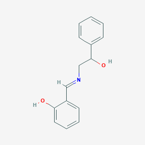 molecular formula C15H15NO2 B397447 2-{[(2-Hydroxy-2-phenylethyl)imino]methyl}phenol 