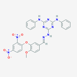 3-(2,4-Dinitrophenoxy)-4-methoxybenzaldehyde (4,6-dianilino-1,3,5-triazin-2-yl)hydrazone