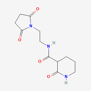 molecular formula C12H17N3O4 B3974494 N-[2-(2,5-dioxo-1-pyrrolidinyl)ethyl]-2-oxo-3-piperidinecarboxamide 