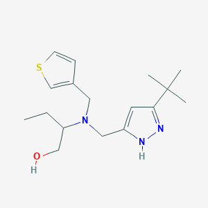 molecular formula C17H27N3OS B3974503 2-[[(5-tert-butyl-1H-pyrazol-3-yl)methyl](3-thienylmethyl)amino]butan-1-ol 