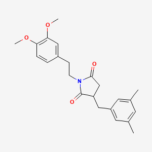 molecular formula C23H27NO4 B3974516 1-[2-(3,4-dimethoxyphenyl)ethyl]-3-(3,5-dimethylbenzyl)-2,5-pyrrolidinedione 